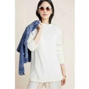 Anthropologie Creamy White Welford Mock Neck Sweater